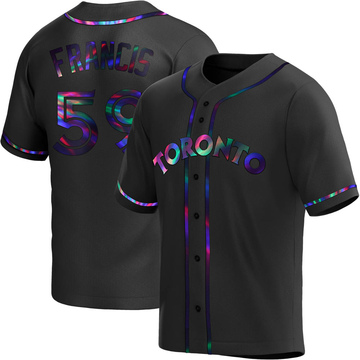 Bowden Francis Youth Replica Toronto Blue Jays Black Holographic Alternate Jersey