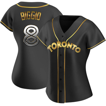 Cavan Biggio Women's Replica Toronto Blue Jays Black Golden Alternate Jersey