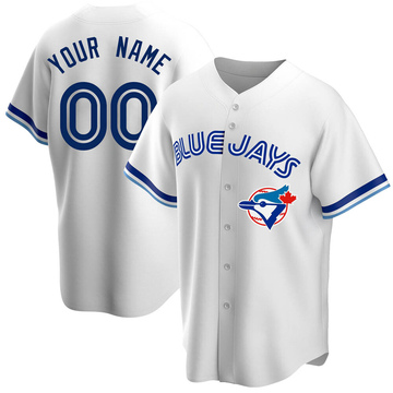 Custom Men's Replica Toronto Blue Jays White Home Cooperstown Collection Jersey