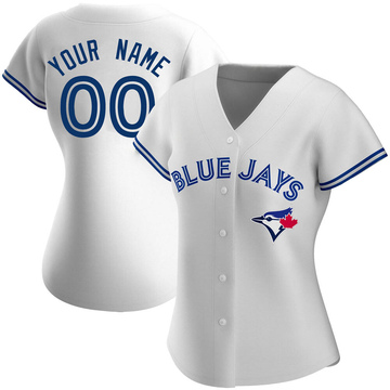 Custom Women's Replica Toronto Blue Jays White Home Jersey