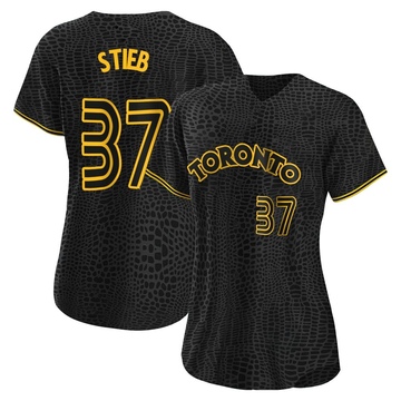 Dave Stieb Women's Authentic Toronto Blue Jays Black Snake Skin City Jersey