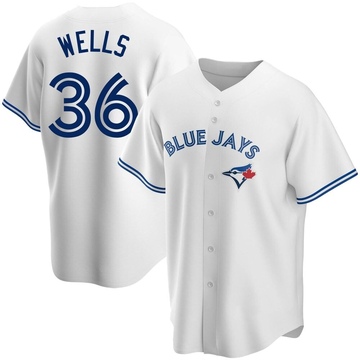 David Wells Men's Replica Toronto Blue Jays White Home Jersey