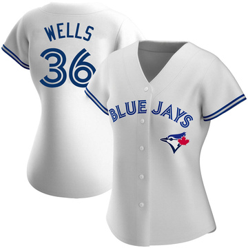 David Wells Women's Authentic Toronto Blue Jays White Home Jersey
