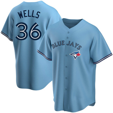 David Wells Youth Replica Toronto Blue Jays Blue Powder Alternate Jersey