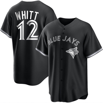 Ernie Whitt Men's Replica Toronto Blue Jays Black/White Jersey