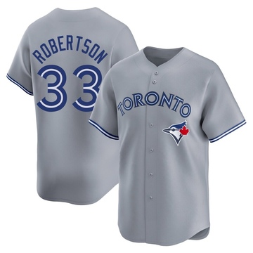 Nick Robertson Men's Limited Toronto Blue Jays Gray Away Jersey
