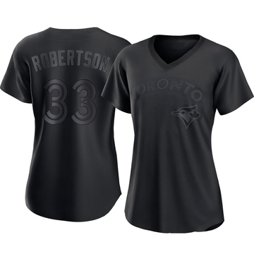 Nick Robertson Women's Authentic Toronto Blue Jays Black Pitch Fashion Jersey