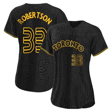 Nick Robertson Women's Authentic Toronto Blue Jays Black Snake Skin City Jersey