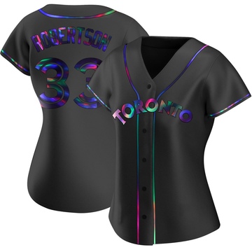 Nick Robertson Women's Replica Toronto Blue Jays Black Holographic Alternate Jersey