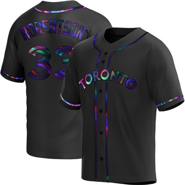 Nick Robertson Youth Replica Toronto Blue Jays Black Holographic Alternate Jersey