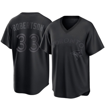Nick Robertson Youth Replica Toronto Blue Jays Black Pitch Fashion Jersey