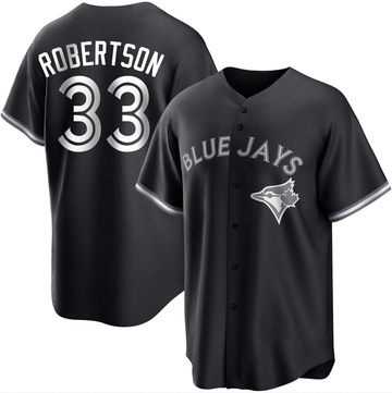 Nick Robertson Youth Replica Toronto Blue Jays Black/White Jersey