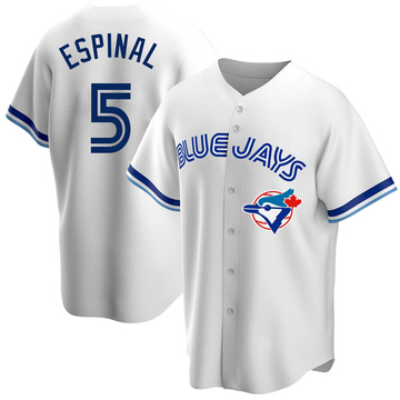 Santiago Espinal Men's Replica Toronto Blue Jays White Home Cooperstown Collection Jersey