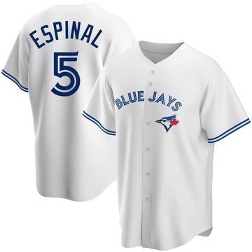 Santiago Espinal Men's Replica Toronto Blue Jays White Home Jersey