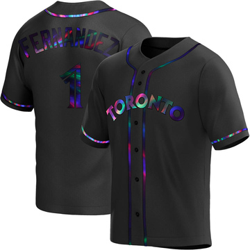 Tony Fernandez Men's Replica Toronto Blue Jays Black Holographic Alternate Jersey
