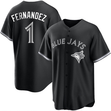 Tony Fernandez Men's Replica Toronto Blue Jays Black/White Jersey