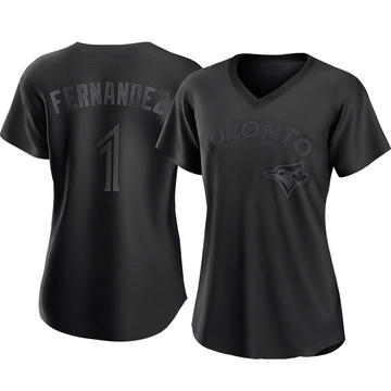 Tony Fernandez Women's Authentic Toronto Blue Jays Black Pitch Fashion Jersey