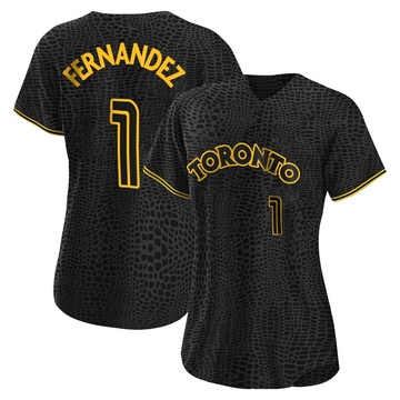 Tony Fernandez Women's Authentic Toronto Blue Jays Black Snake Skin City Jersey