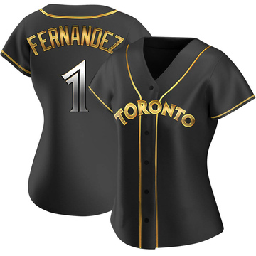 Tony Fernandez Women's Replica Toronto Blue Jays Black Golden Alternate Jersey