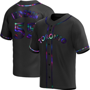 Tyler Heineman Men's Replica Toronto Blue Jays Black Holographic Alternate Jersey