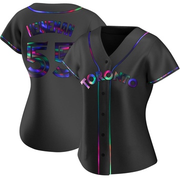 Tyler Heineman Women's Replica Toronto Blue Jays Black Holographic Alternate Jersey