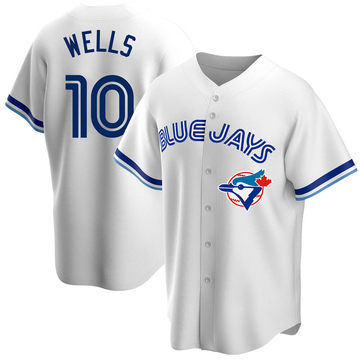Vernon Wells Men's Replica Toronto Blue Jays White Home Cooperstown Collection Jersey